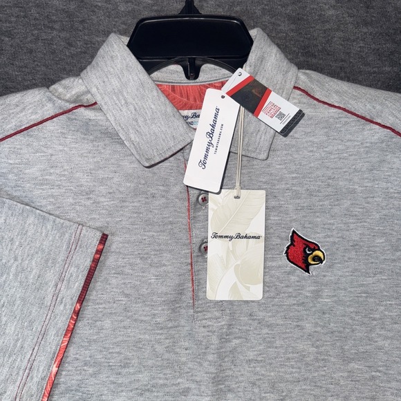 Tommy Bahama Other - Louisville Cardinals Tommy Bahama Mens Island Zone Polo Shirt Gray Sz S NEW $128